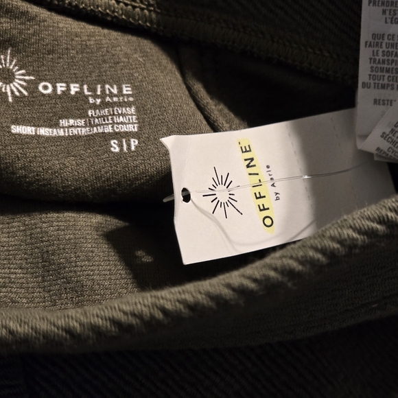 Aerie OFFLINE Hi-Rise Flare Pants | Olive Green | Size Small Short NWT - Picture 3 of 6